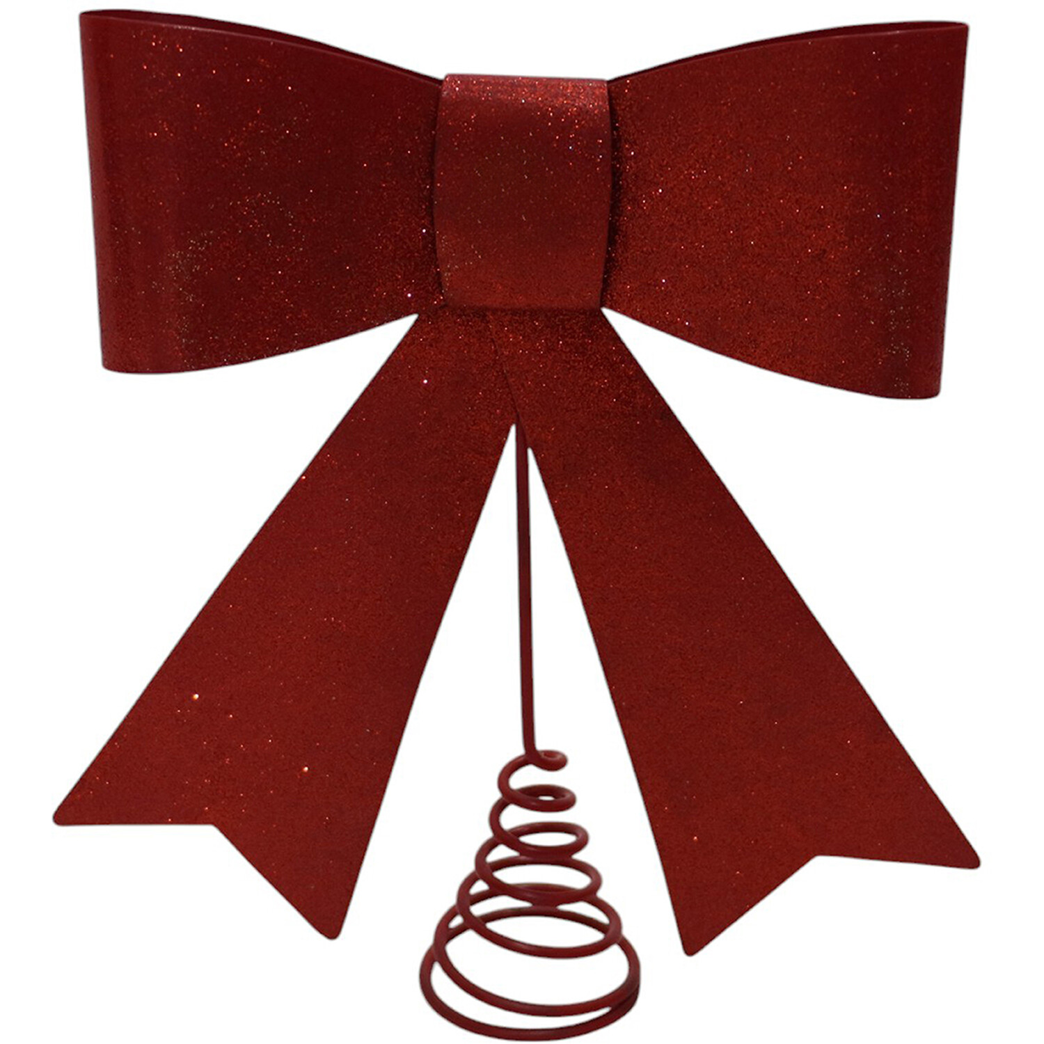 Red or Silver Metal Bow Tree Topper Red or Silver Image 2