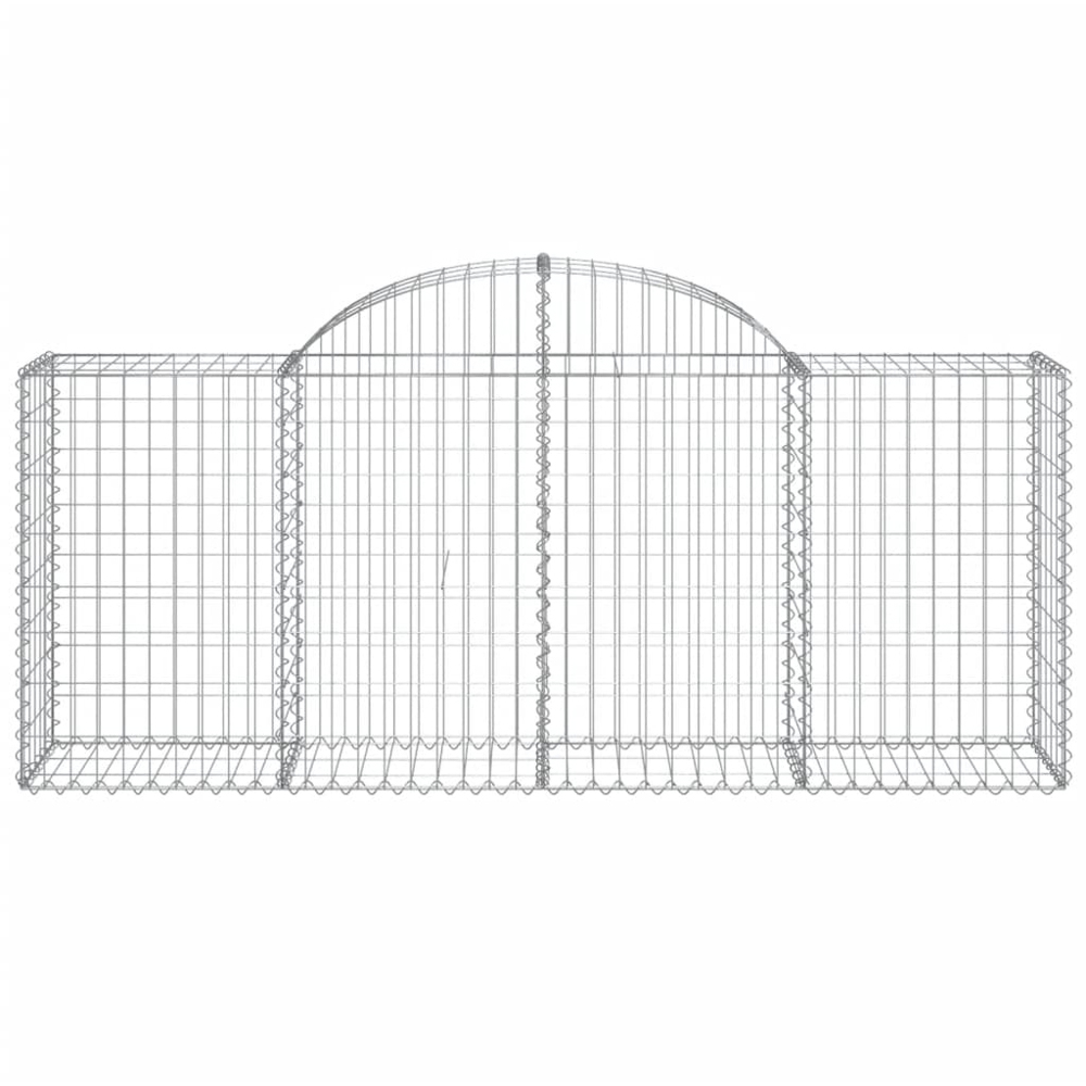 vidaXL Silver Galvanised Iron Arched Gabion Basket 200 x 50 x 80/100cm 4 Pack Image 4