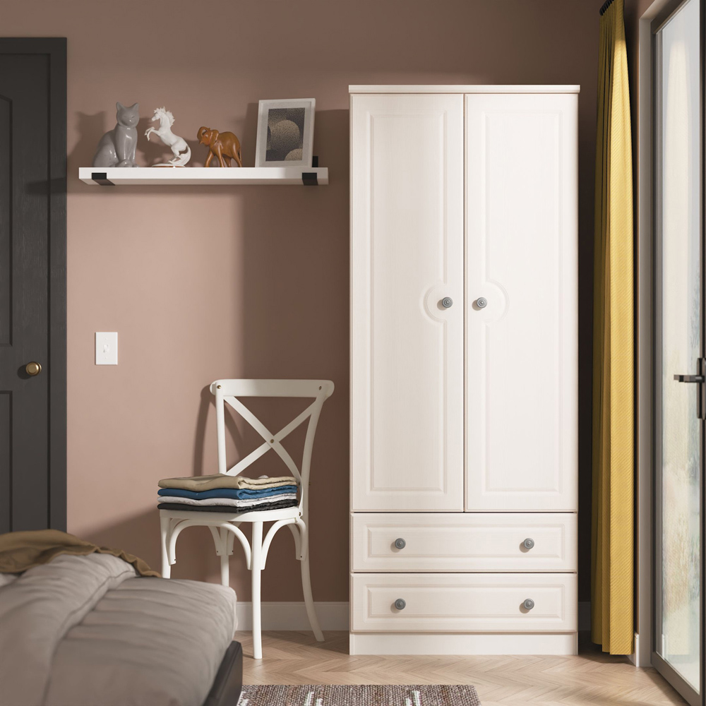 Crowndale Pembroke 2 Door 2 Drawer Kashmir Ash Wardrobe Ready Assembled Image 8