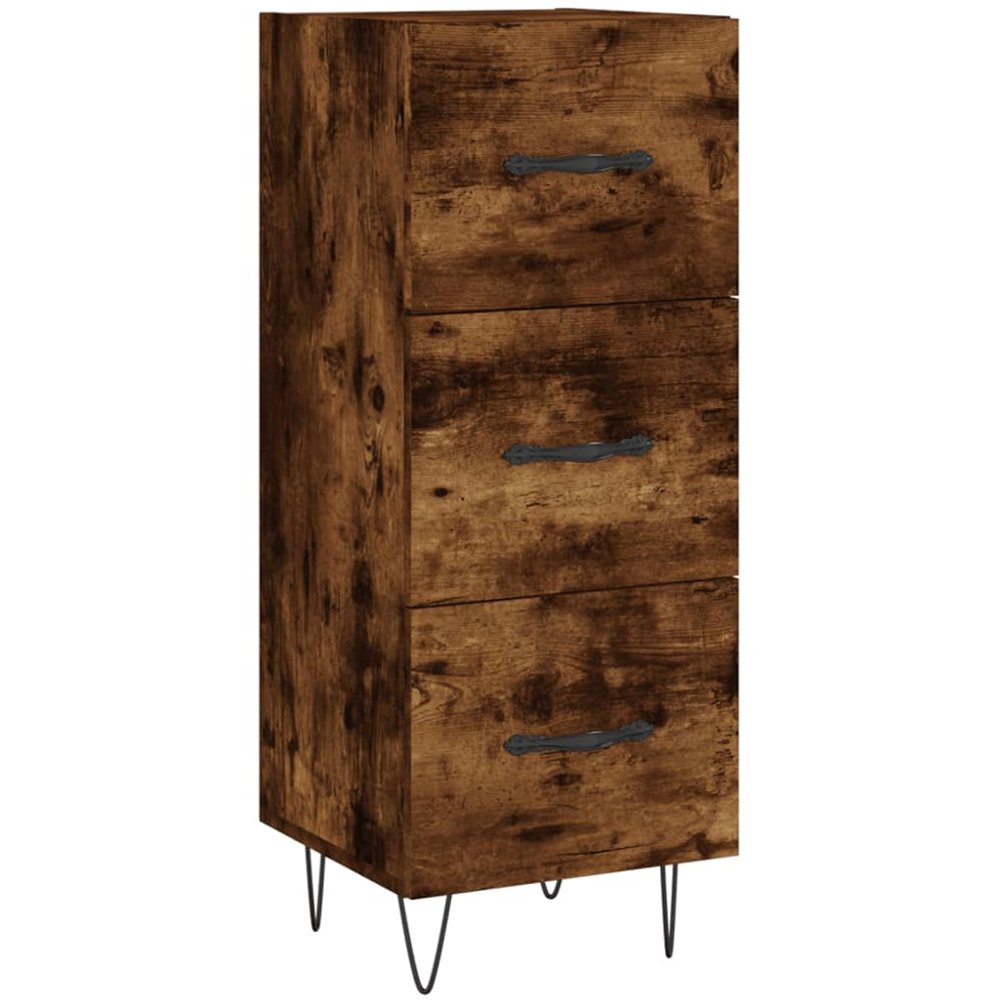 vidaXL 3 Drawer Smoked Oak Sideboard Image 2