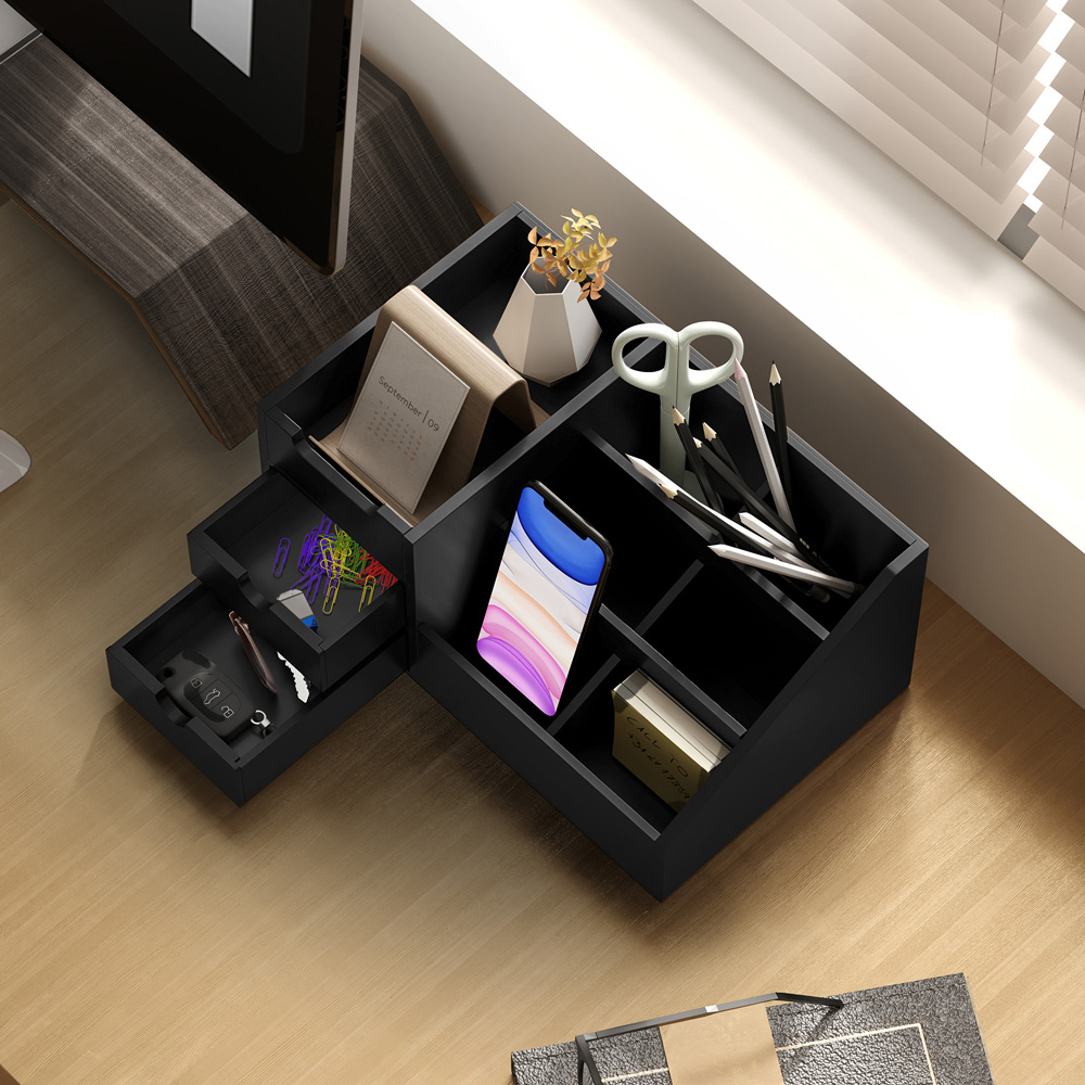 HOMCOM 2 Drawer Black Multi-Function Storage Caddy Image 3