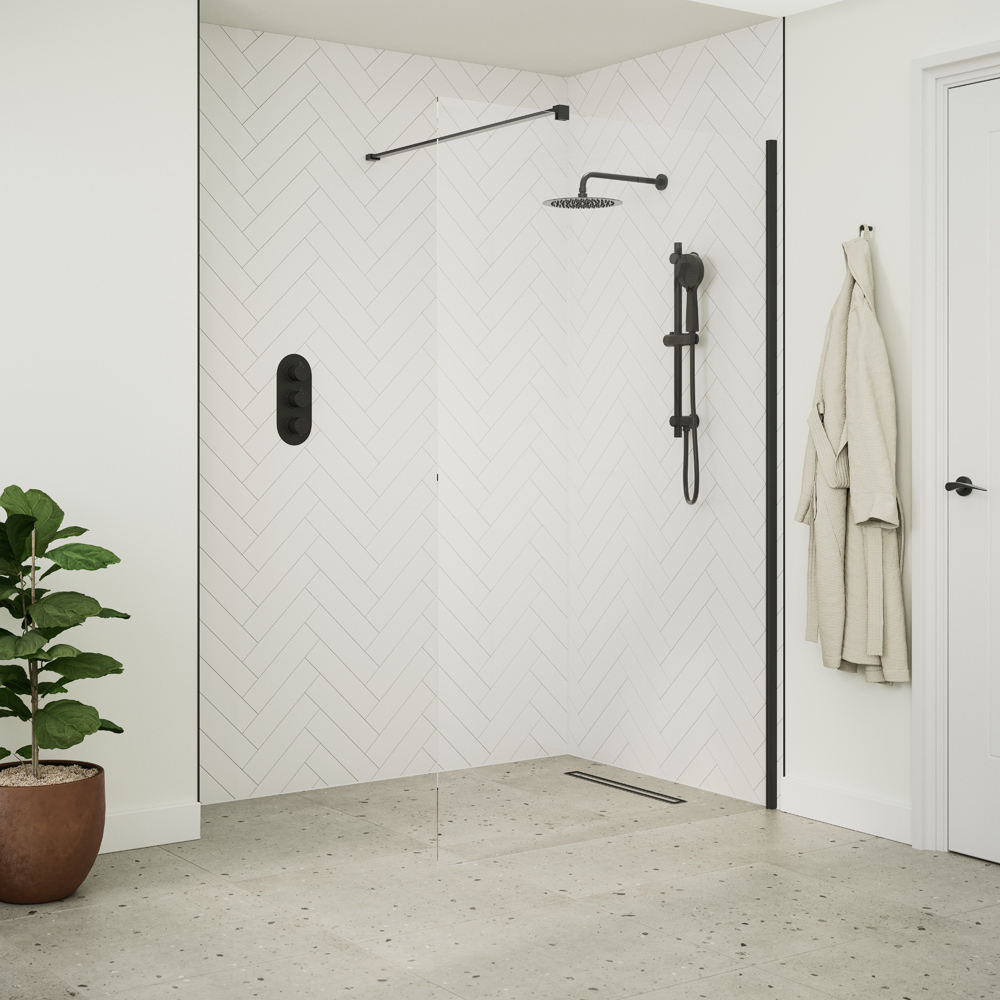 Bathstore Azure Matt Black Thermostatic Shower Valve Kit Image 2