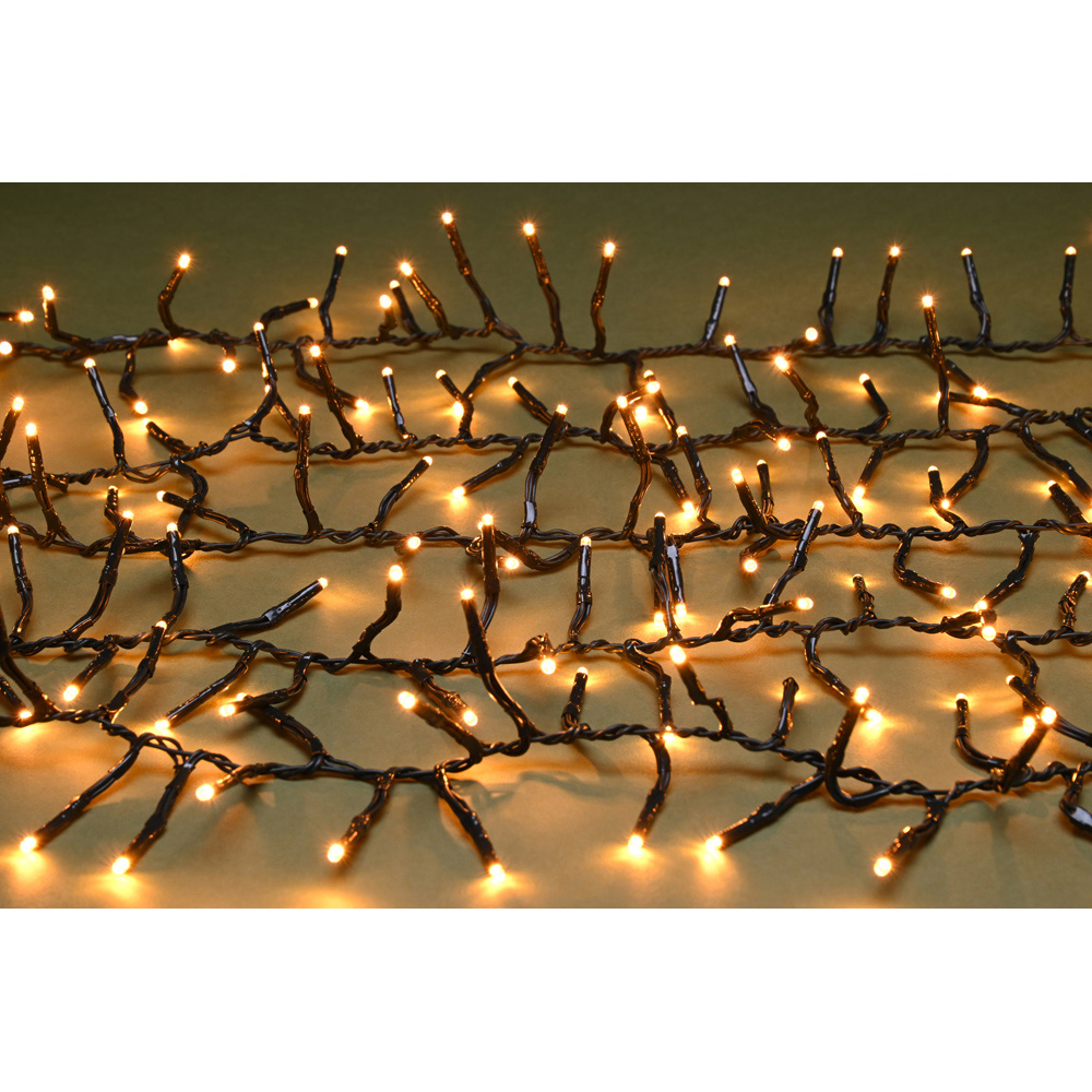 Festive 1000 Antique Gold LED Multifunction Christmas Cluster Light 12.99m Image 2