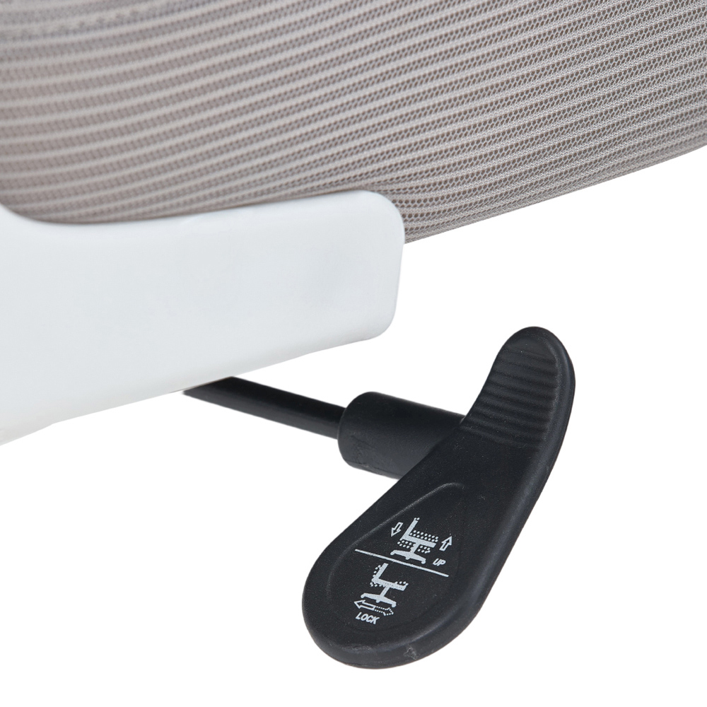 Living and Home White and Grey Mesh Swivel and Adjustable Office Chair Image 8