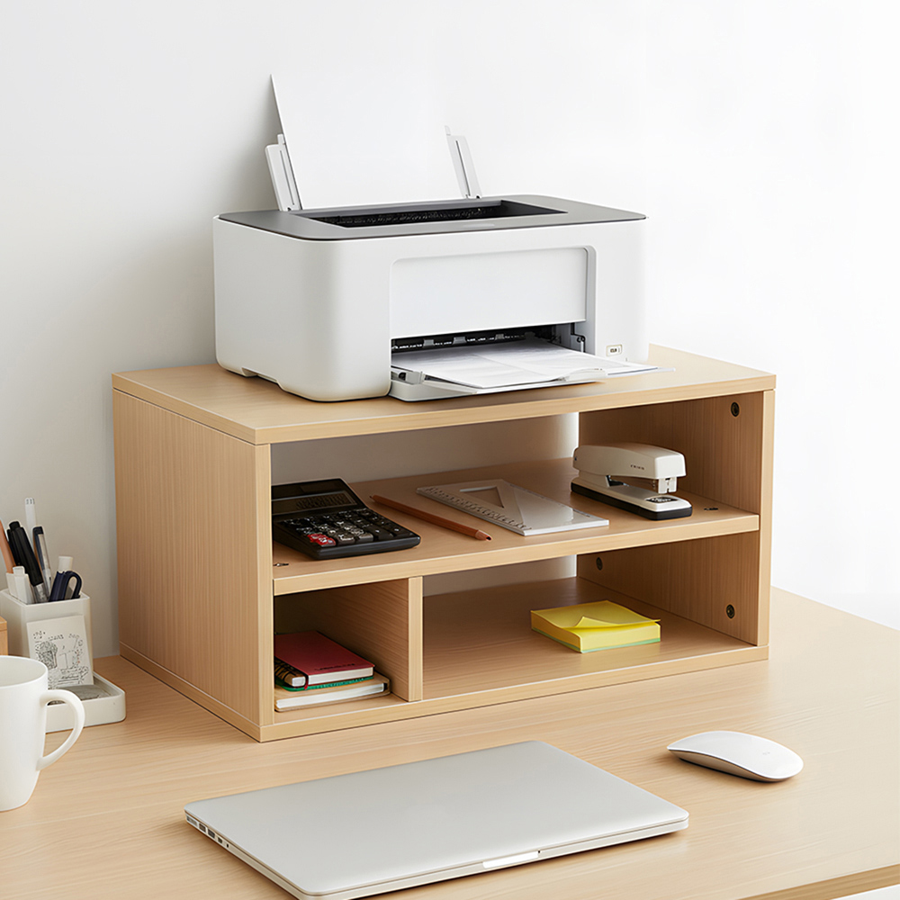Living and Home 3 Shelf Natural Desktop Printer Stand Image 8