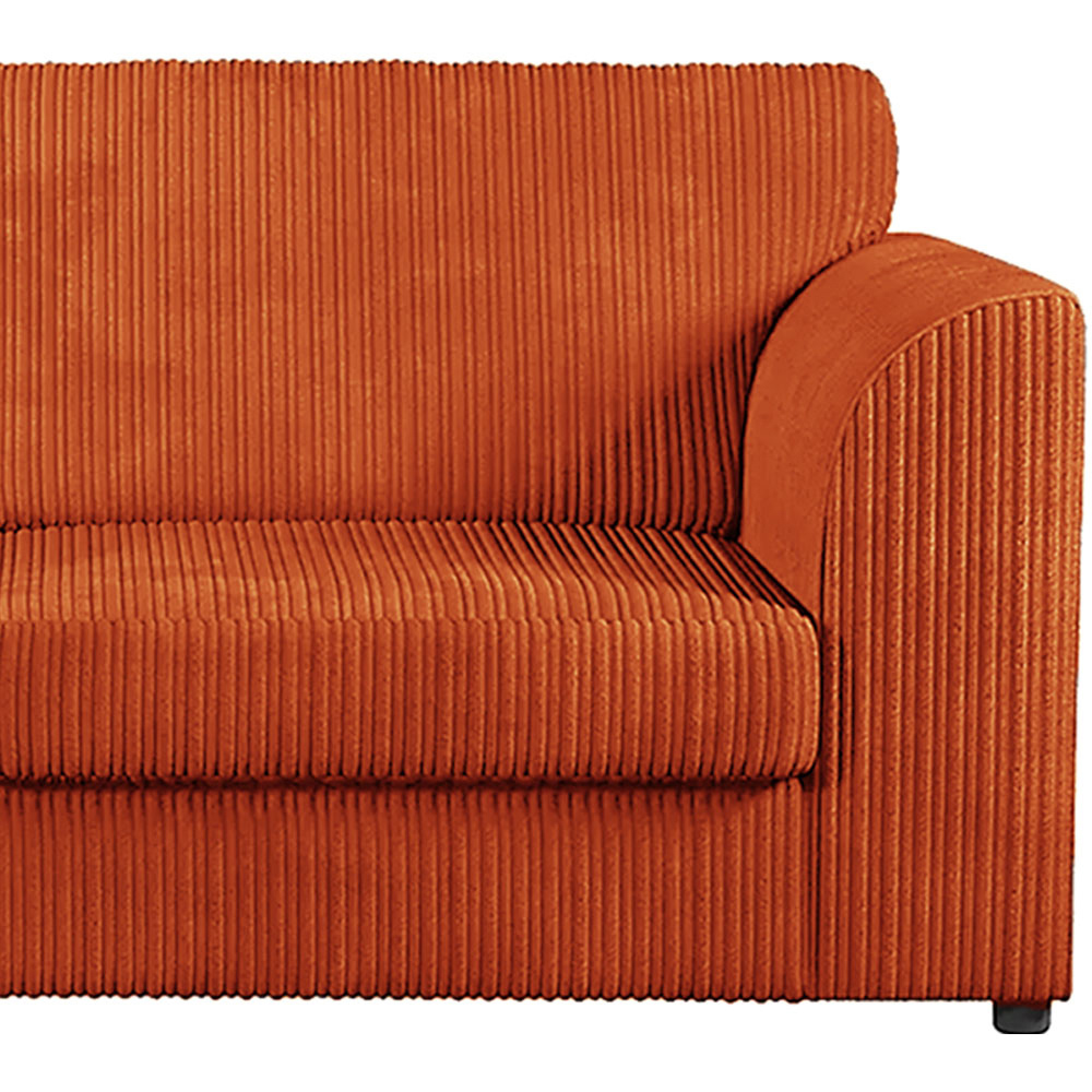 Luxor 5 Seater Orange Jumbo Cord Full Back Sofa Suite Image 4