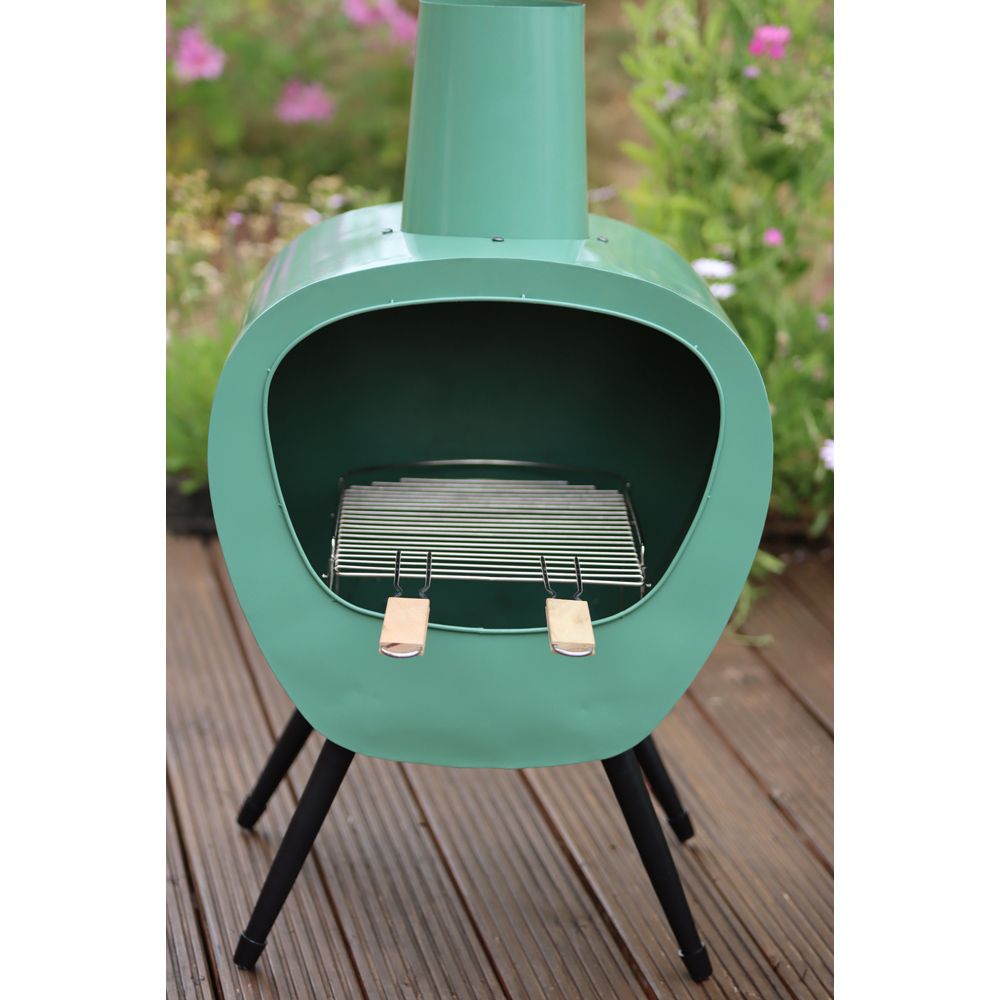 Gardeco Stella Extra Large Mid Century Retro Design Lichen Chimenea Image 3