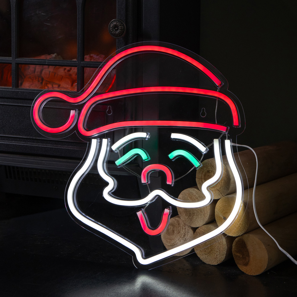 Samuel Alexander Multicolour LED Light Up Christmas Santa Neon Sign 35cm Image 9