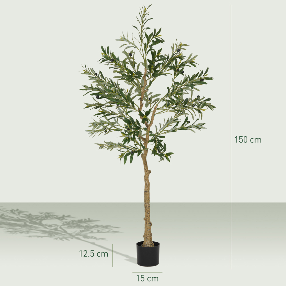 Portland Faux Potted Silk Olive Indoor Artificial Tree 150cm Image 9
