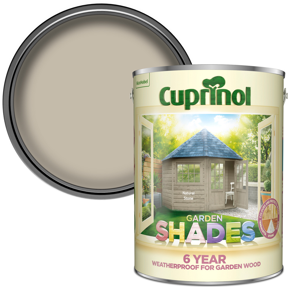 Cuprinol Garden Shades Natural Stone Matt Exterior Wood Paint 5L Image 1
