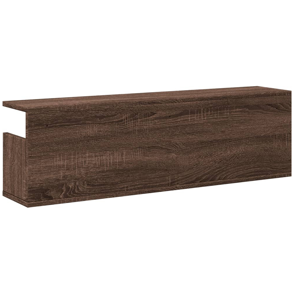 vidaXL 2 Shelf Brown Oak Wall Cabinet Image 5