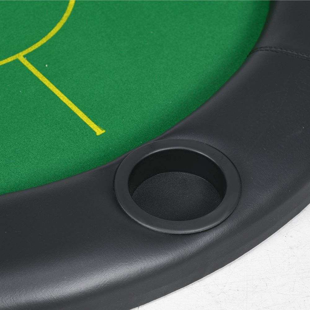 SPORTNOW 10 Player Table Top Foldable Poker Mat with Cup Holders and Carry Bag Image 4
