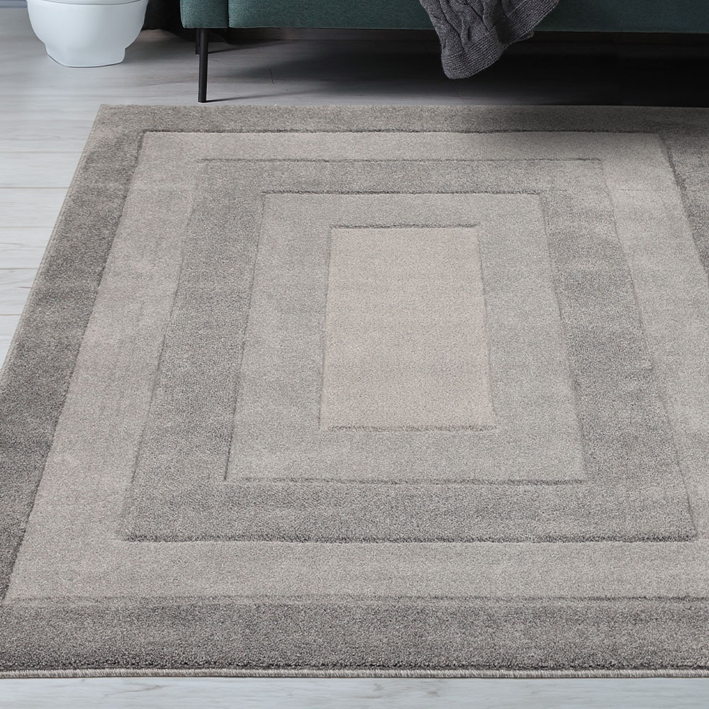 Homemaker Daytona Border Grey Rug 80 x 150cm Image 2