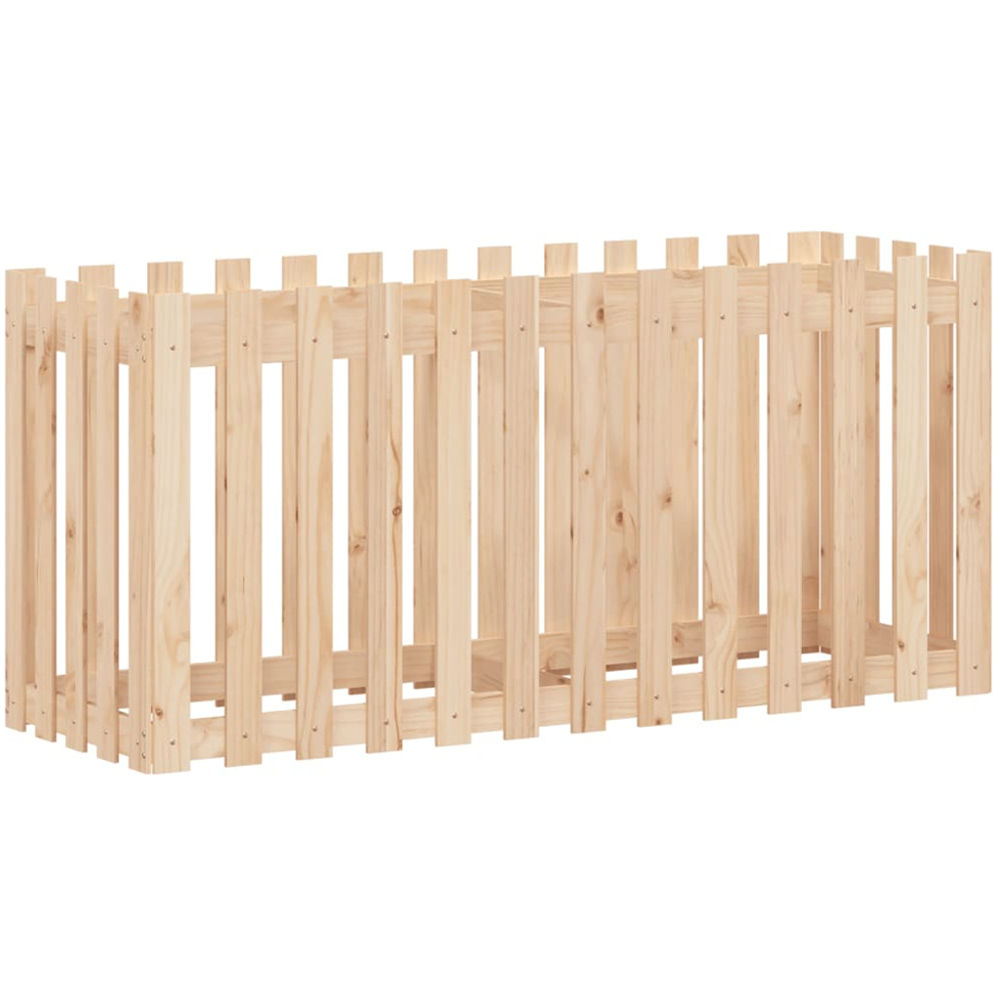 vidaXL White Solid Pine Wood Garden Raised Bed 150 x 50 x 70cm Image 3