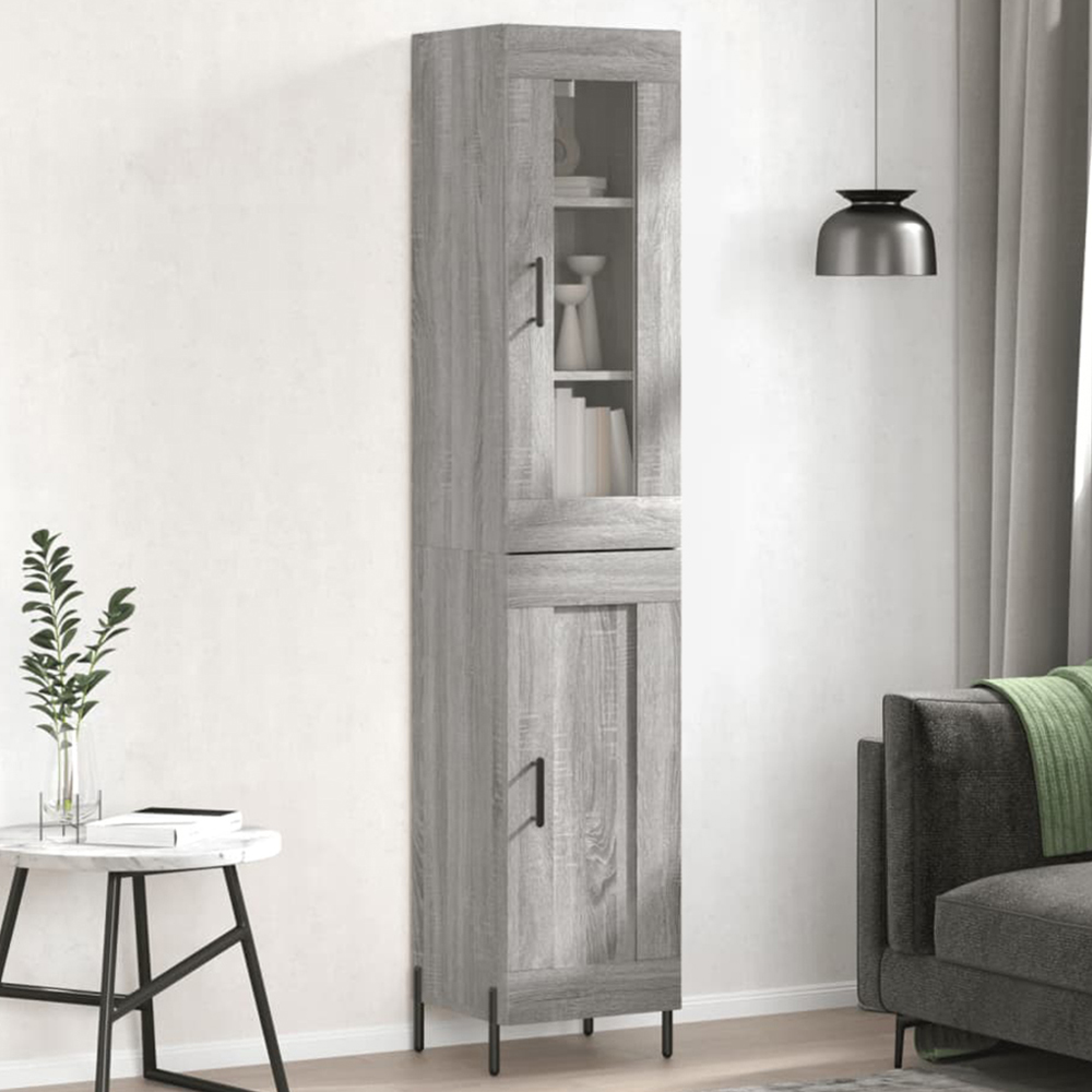 vidaXL 2 Door Grey Sonoma Highboard Image 1
