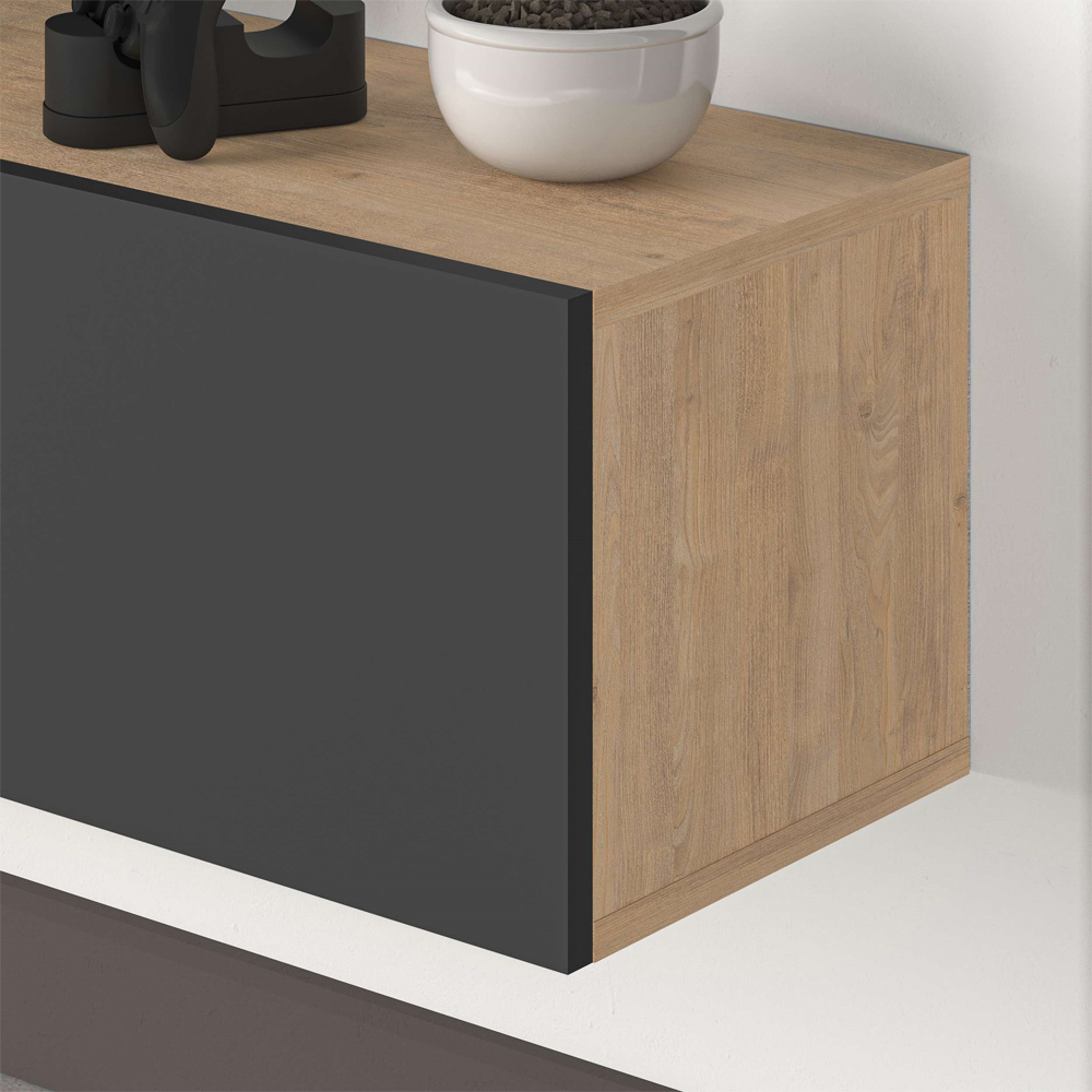 Decortie Francy Oak and Anthracite TV Unit with Storage Cabinet Image 5