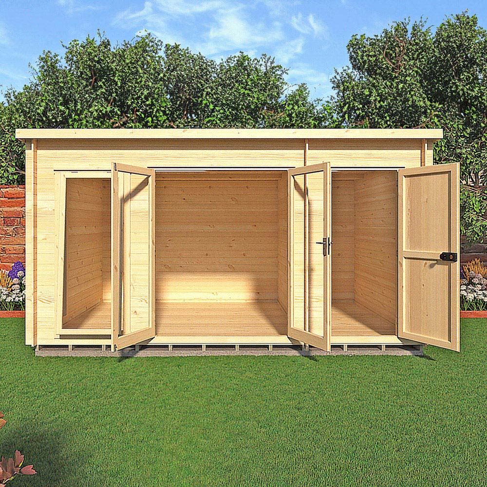 Shire Walsoken 10 x 14ft Dual-Purpose Pent Garden Log Cabin with Integral Storage Image 6