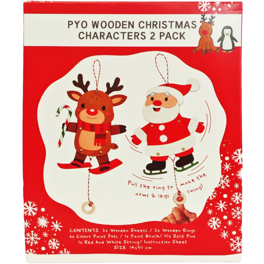 Paint Your Own Wooden Christmas Characters Kit Image 1
