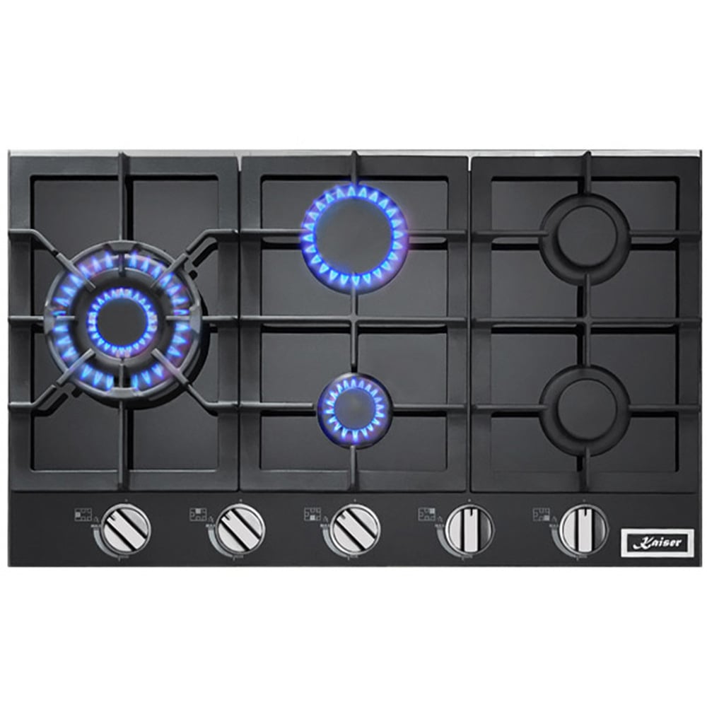Kaiser Avantgarde Pro Black Glass Gas Hob 86cm Image 3