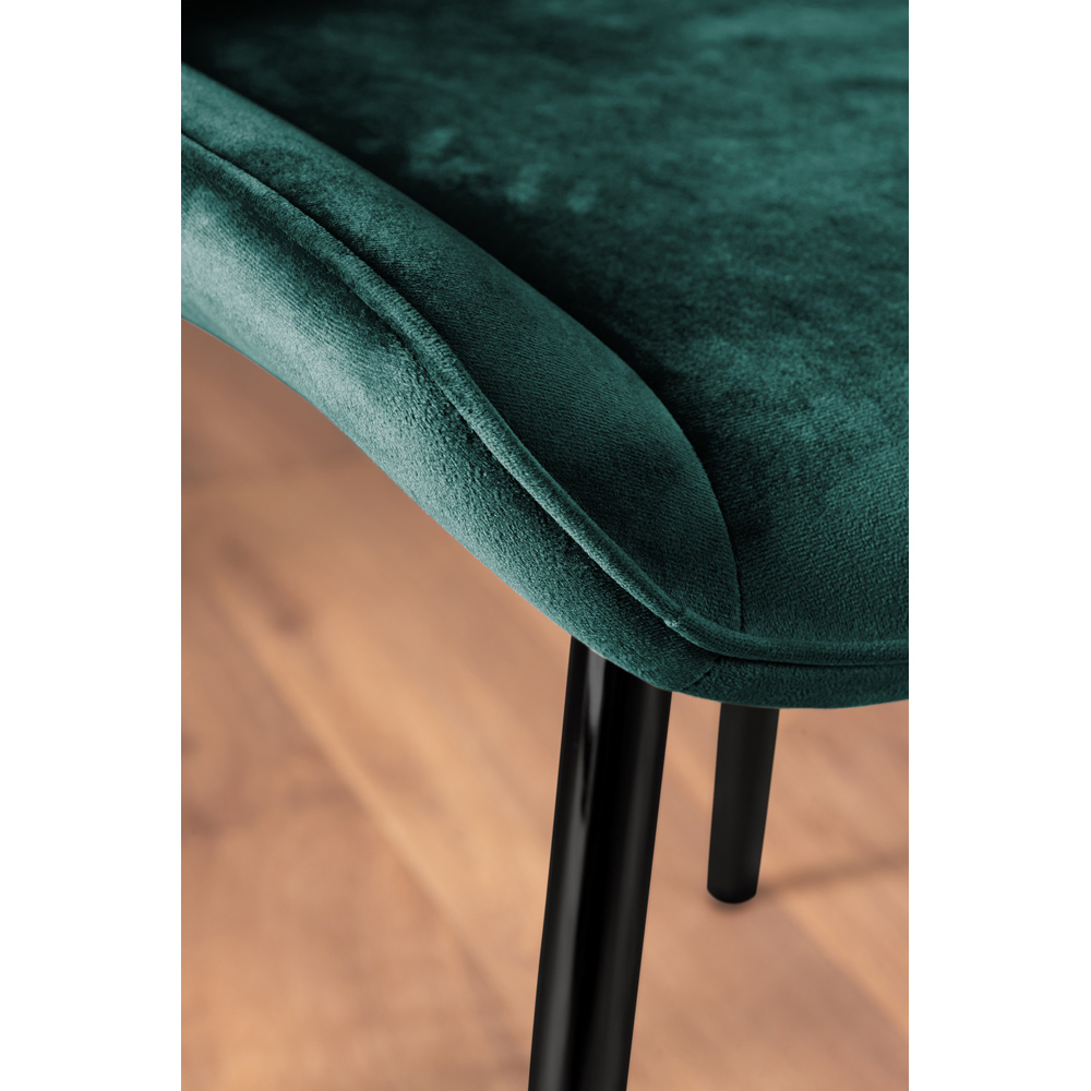 Furniturebox Cesano Set of 2 Green and Black Velvet Dining Chair Image 5
