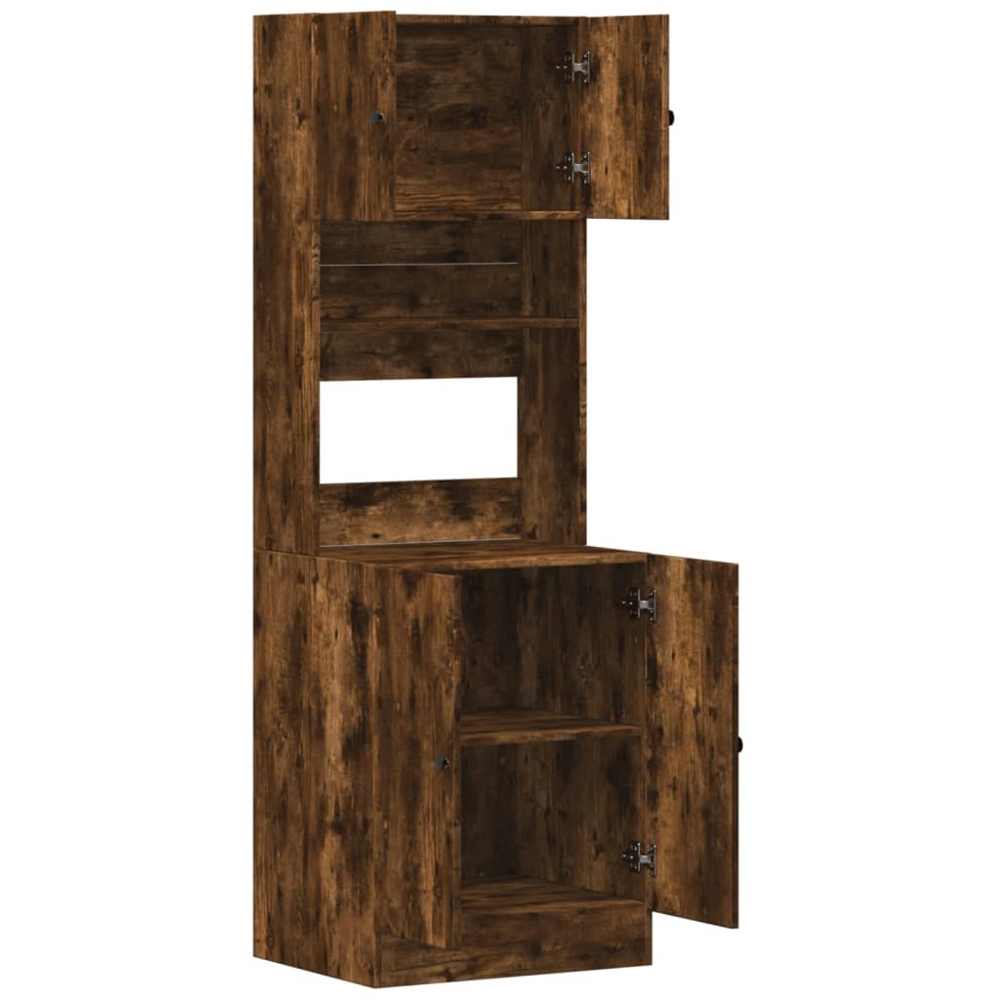 vidaXL 4 Door Single Shelf Smoked Oak Kitchen Cabinet Image 5