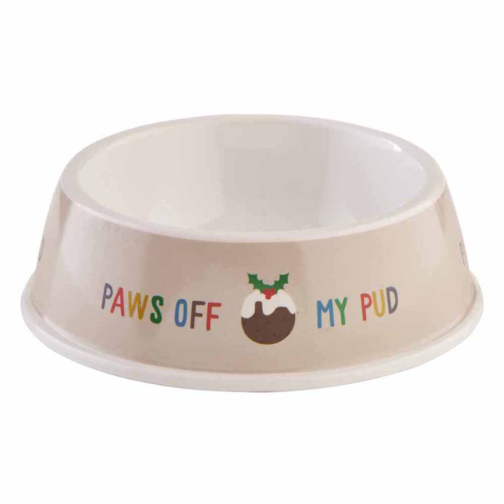 Single Wilko Pet Christmas Pudding Bowl in Assorted styles Image 2