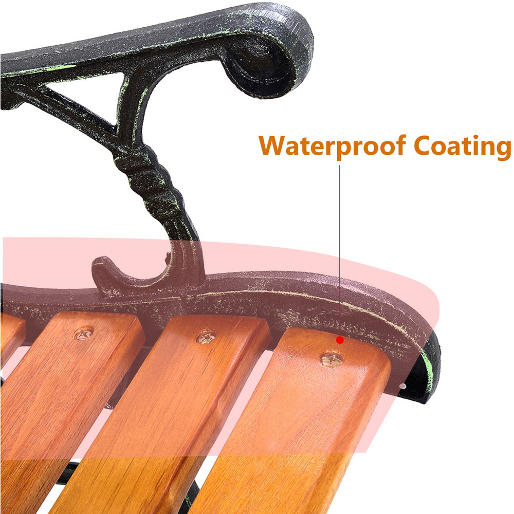 Costway 3 Seater Weatherproof Wooden Garden Bench Image 7