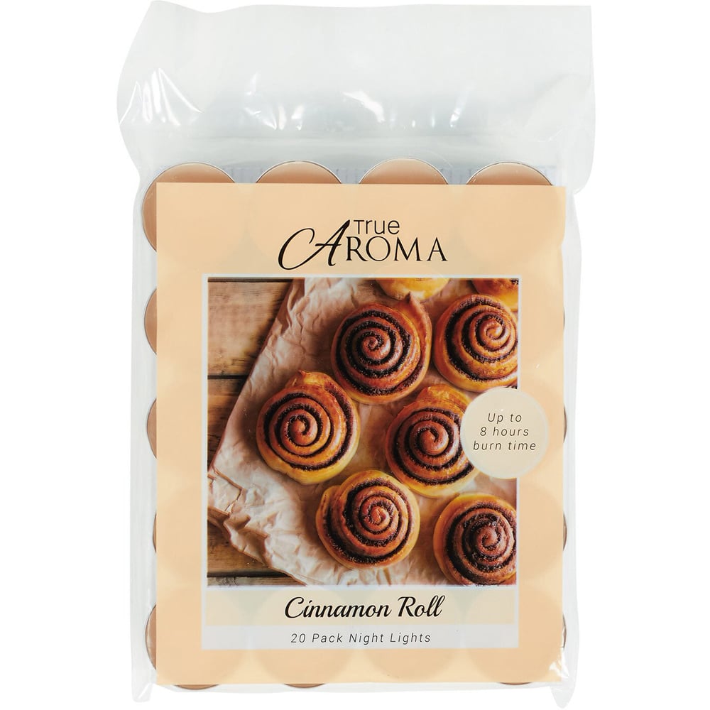 Pack of 20 Pumpkin or Cinnamon Roll Scented Tealights Brown Image 1