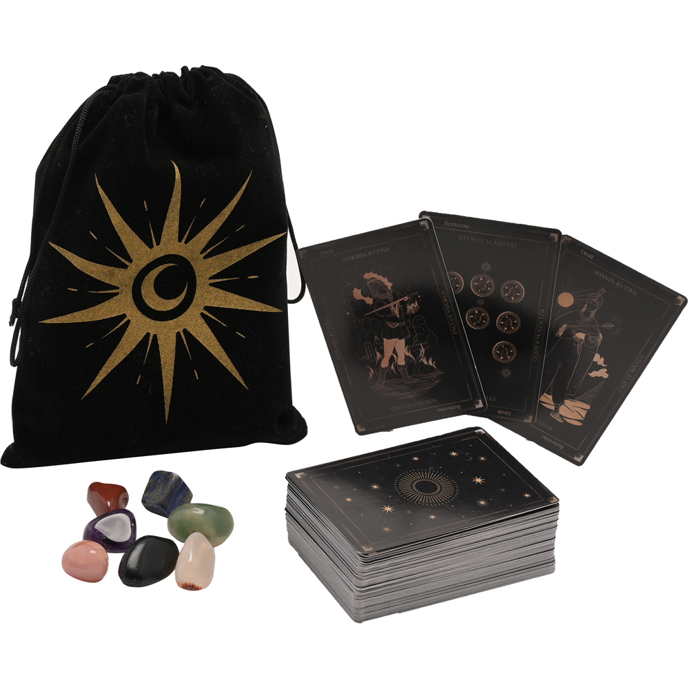 Hocus Pocus Tarot Card and Crystal Set with Velvet Pouch Image 1