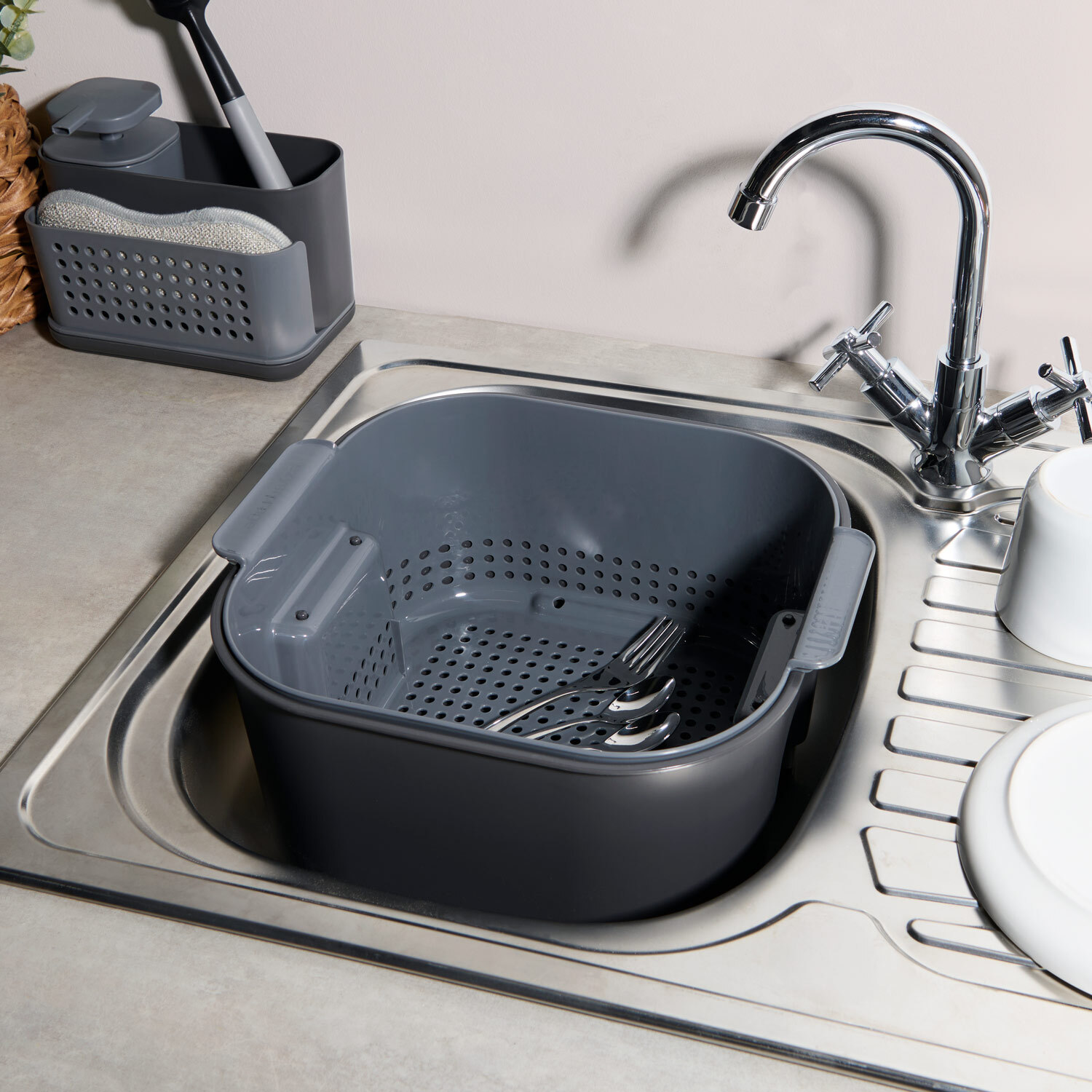 Kitchen Master Strainer Basin Grey Image 8