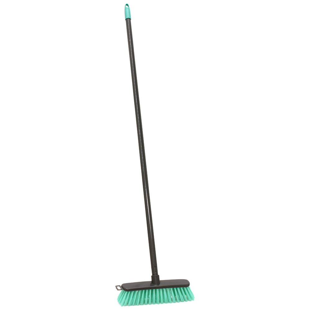 JVL Turquoise Hard Bristles Angled Sweeping Brush Image 1