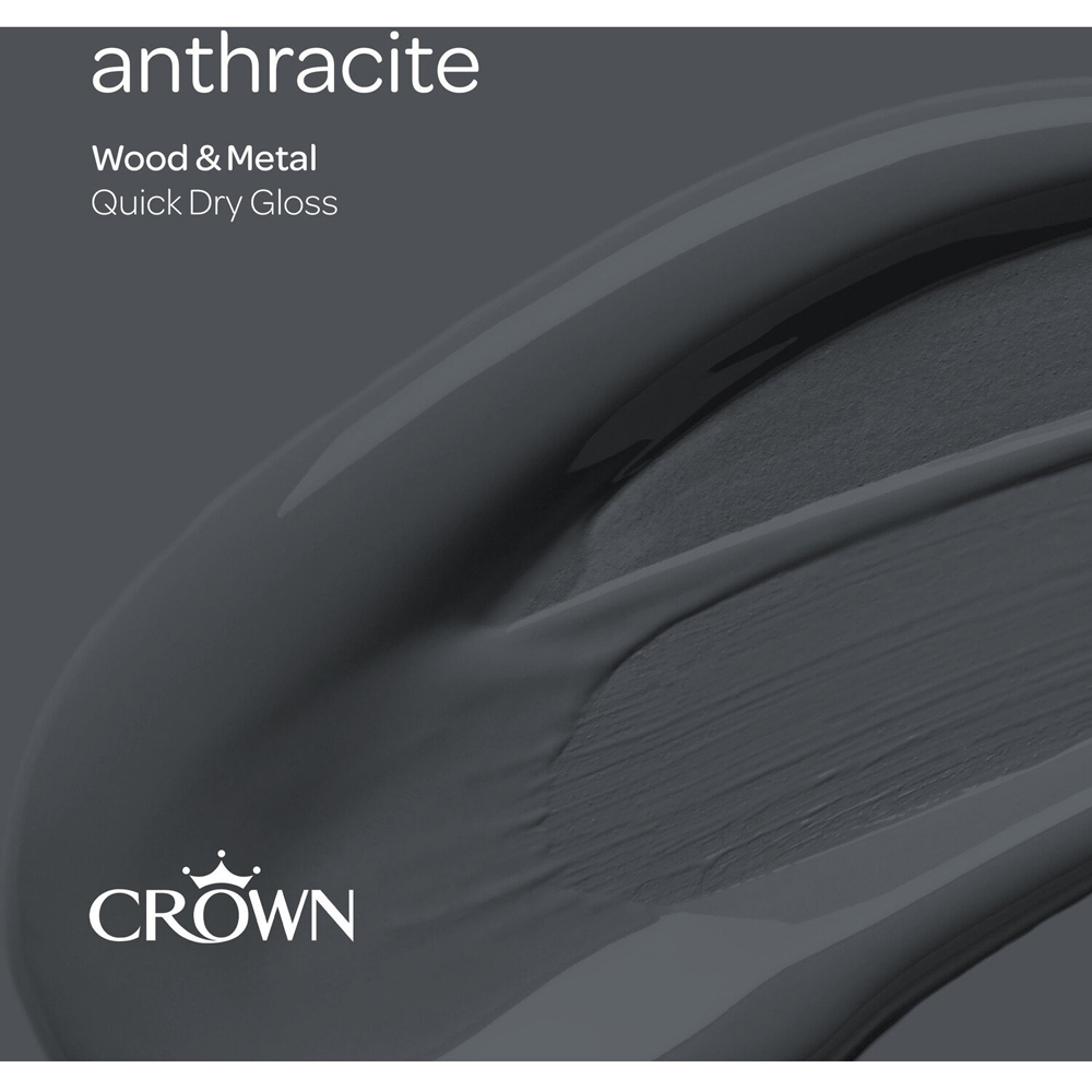 Crown Quick Dry Anthracite Gloss Wood and Metal Paint 750ml Image 5