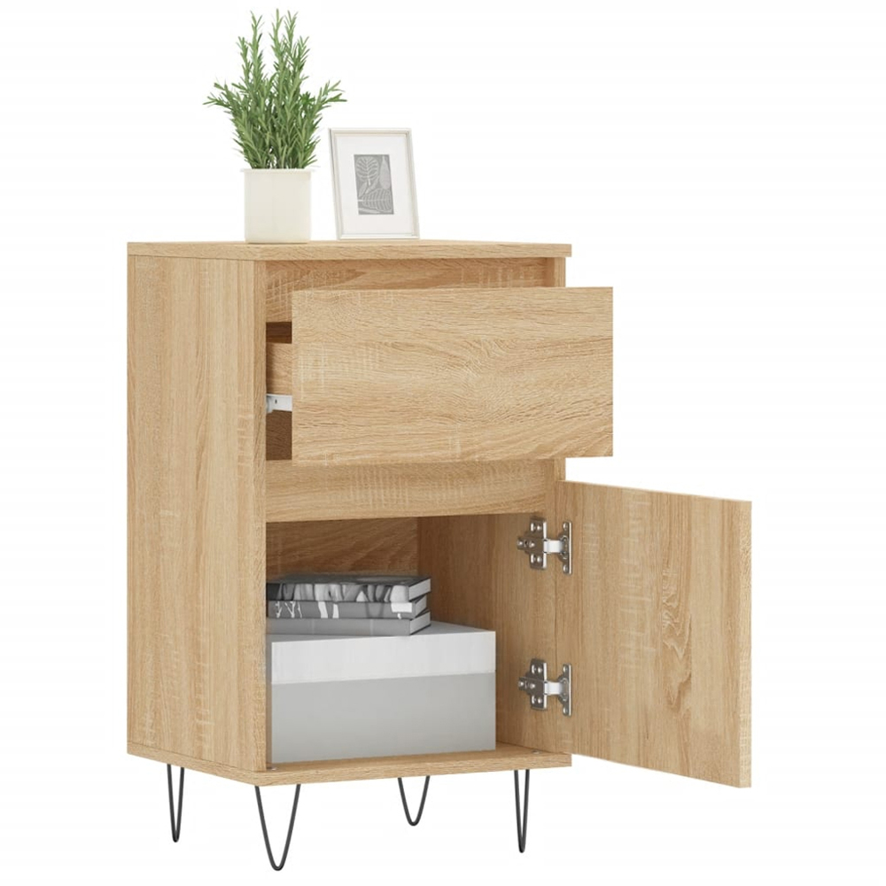 vidaXL Single Door Single Drawer Sonoma Oak Sideboard Image 4