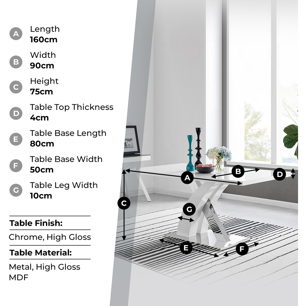 Furniturebox Columbia 6 Seater Dining Table White Image 8