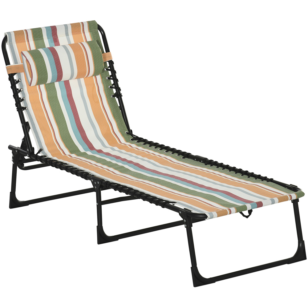 Outsunny Multicoloured Reclining Foldable Sun Lounger Image 2