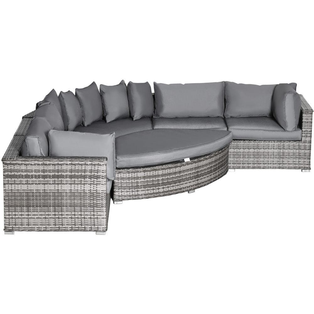 Outsunny 6 Seater Grey Rattan Wicker Sofa Lounge Set Image 2