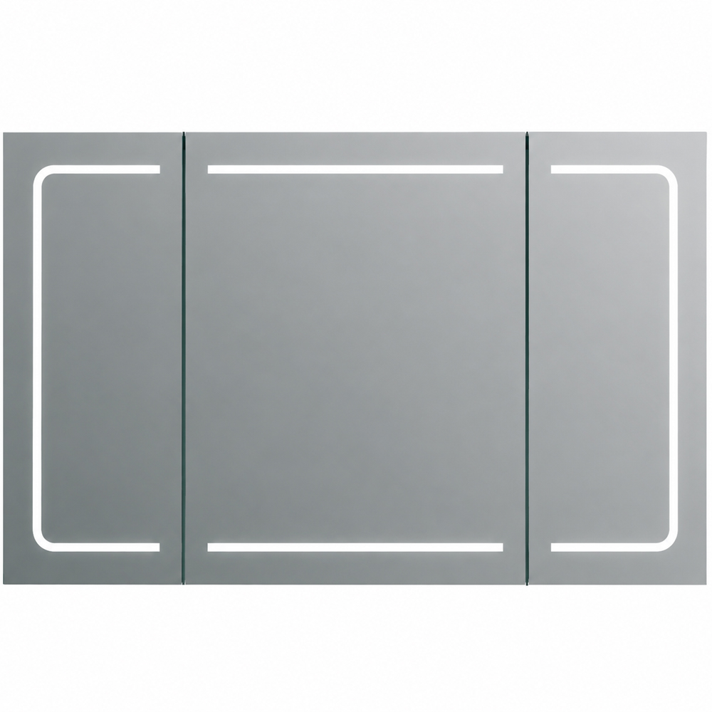 Go Bathrooms Manor 3 Door LED Mirrored Wall Cabinet Image 1