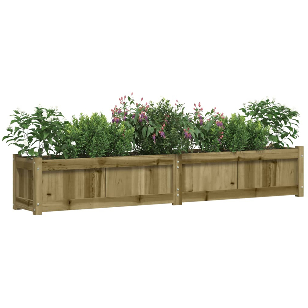vidaXL Brown Pine Wood Raised Garden Bed 31 x 180 x 31cm Image 2