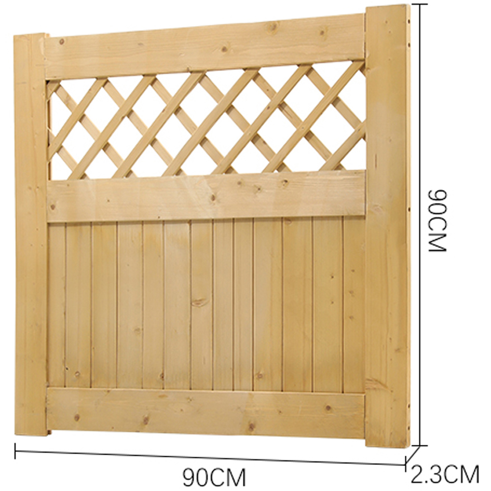 Living and Home Rhombus Wooden Garden Fence Gate with Latch 90 x 90cm Image 7