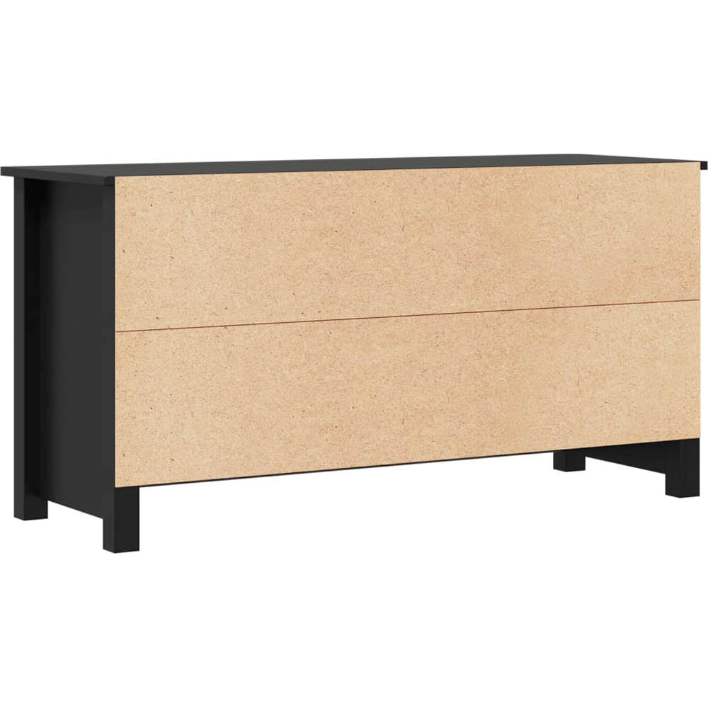 vidaXL 2 Door 2 Shelf Black Solid Pine Wood TV Cabinet Image 6