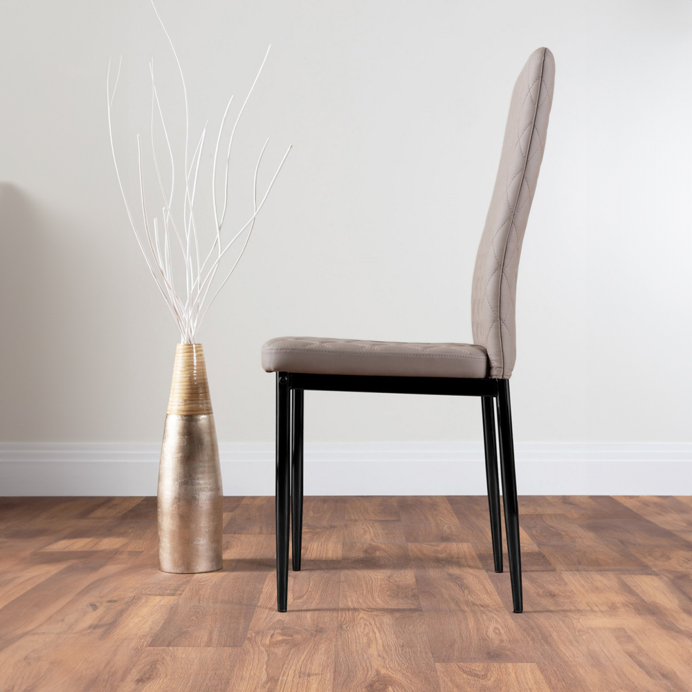 Furniturebox Fira Valera Wood Effect 6 Seater Round Dining Set Brown Cappuccino and Black Image 4