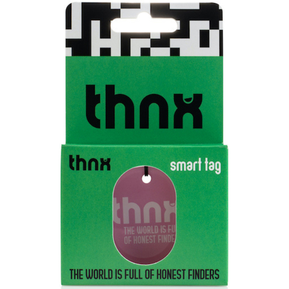 Thnx Pink Large Airtag Keychain with QR Code Image 5