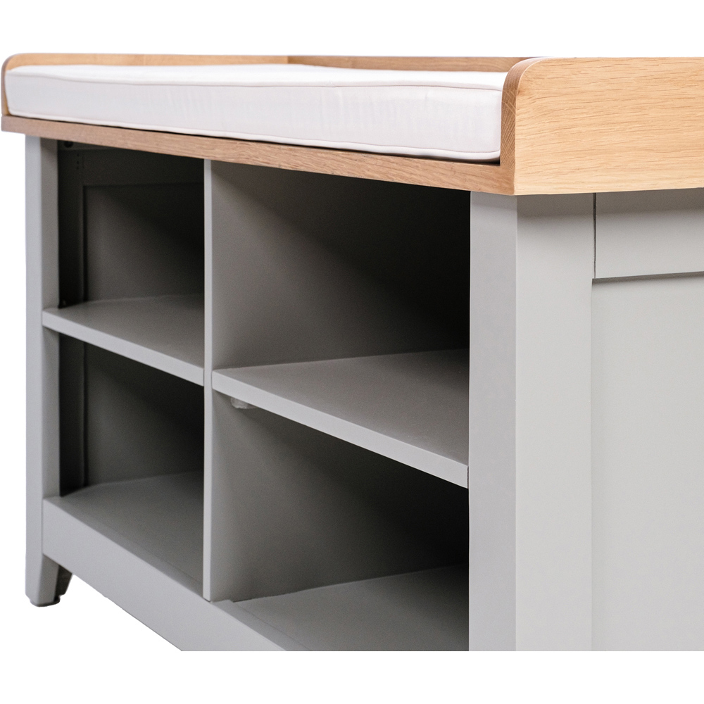 Charles Bentley Charnwood Grey Hallway Bench with Shoe Tidy Image 5