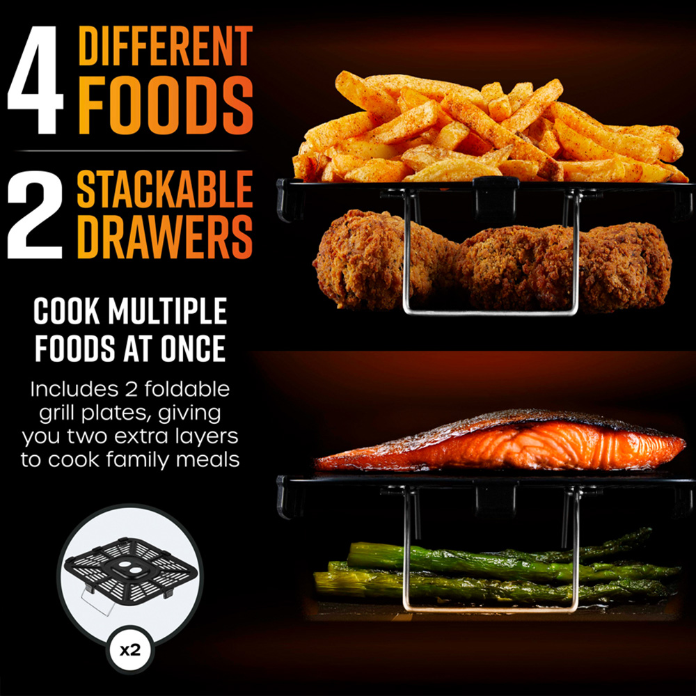 Swan SD10522BLK Black Duo Layer with Black Stainless Steel Trim Air Fryer 11L Image 3