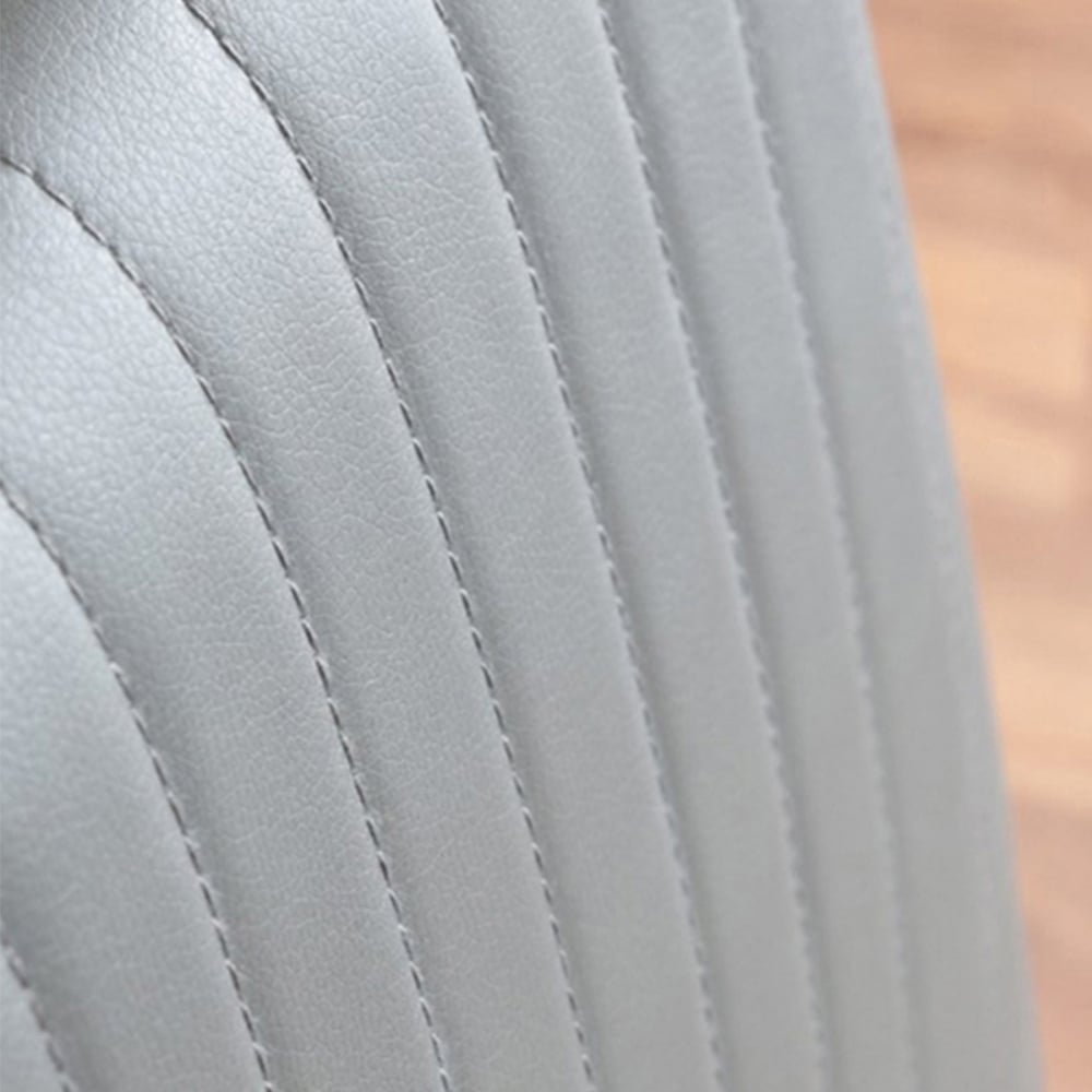 Furniturebox Lucia Fortana 6 Seater Dining Set White Gloss Elephant Grey and Chrome Image 7