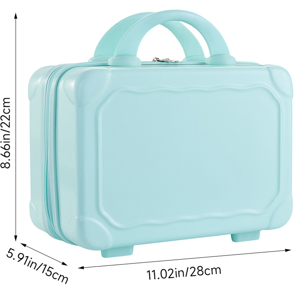 Living and Home Cyan Portable Hard Shell Handheld Cosmetic Travel Case 28cm Image 8