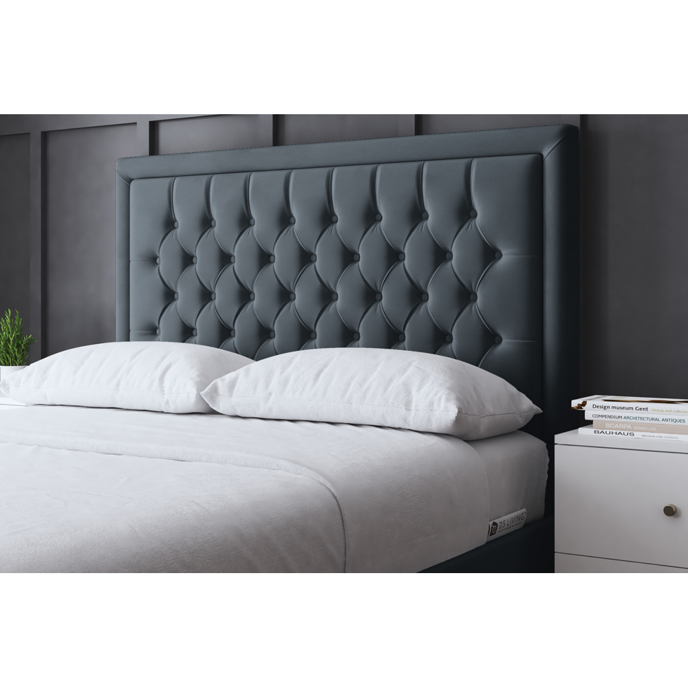 DS Living Allegra Double Steel Upholstered Bed Frame with Headboard Image 3