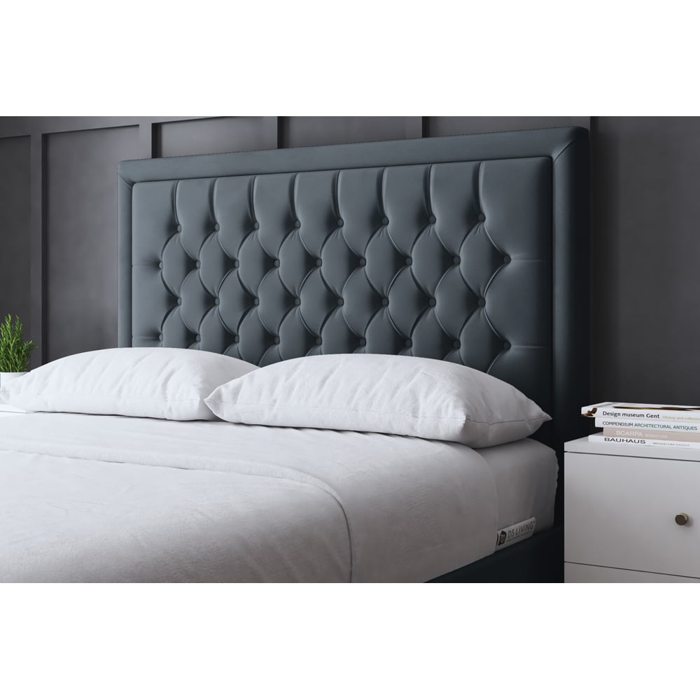 DS Living Allegra Single Steel Upholstered Ottoman Bed with Headboard Image 3