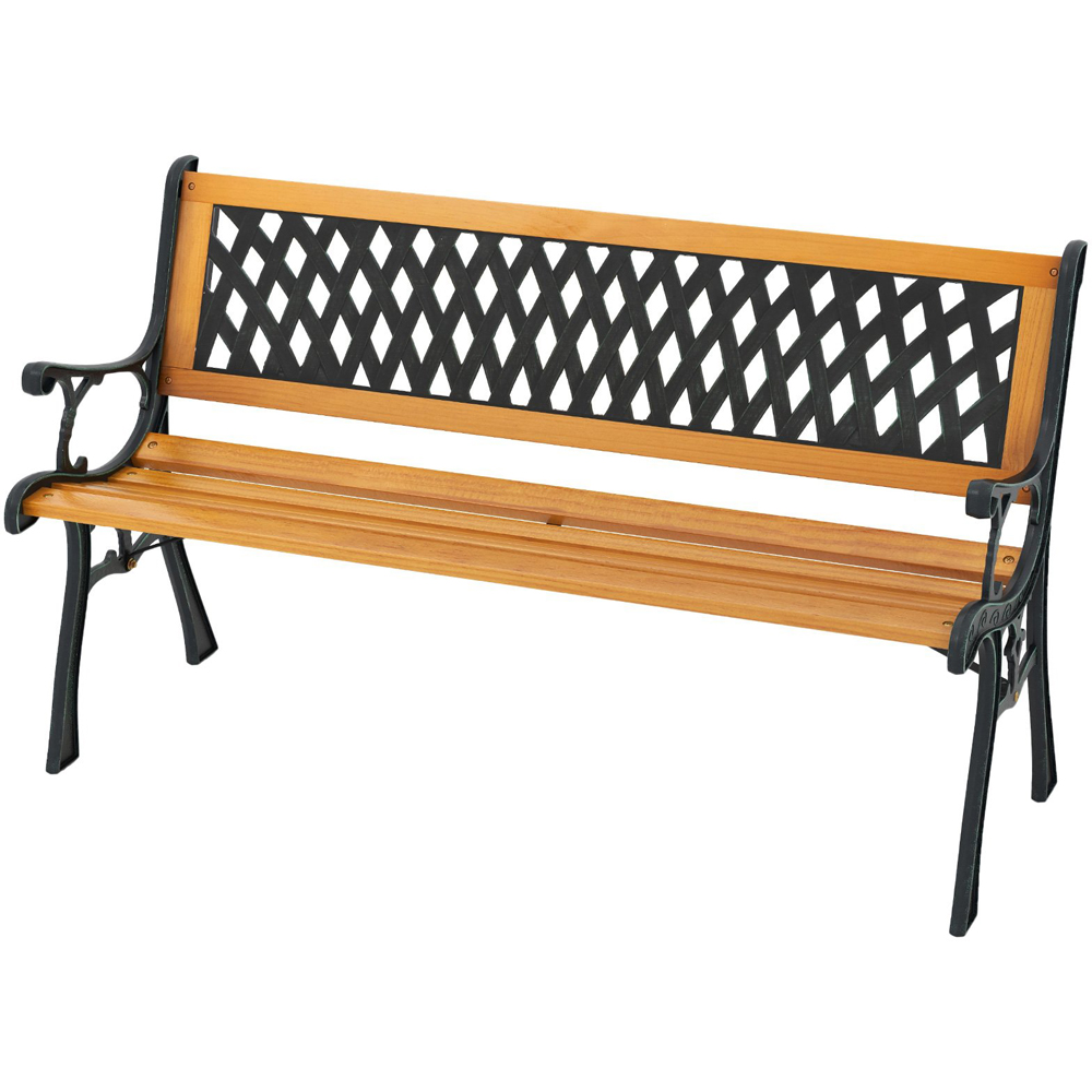 Costway 3 Seater Patio Garden Bench with Curved Armrests Image 2