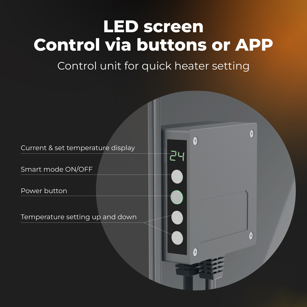 Aeno Premium Eco Smart Grey Heater Image 3